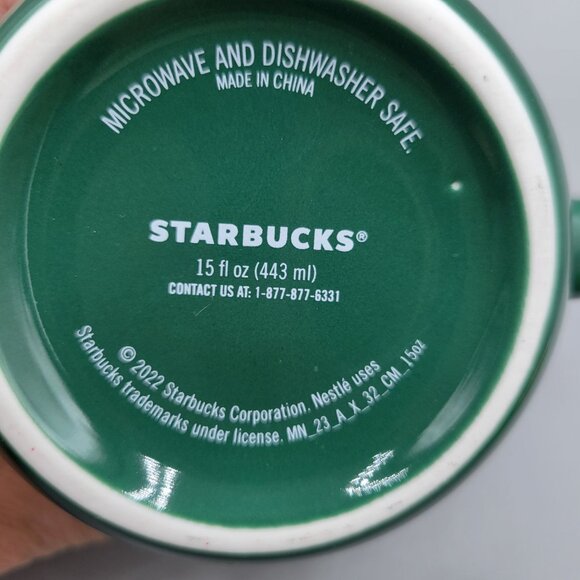 Starbucks Misty Green Gradient Ceramic Mug Northern Lights Pattern - Picture 7 of 7